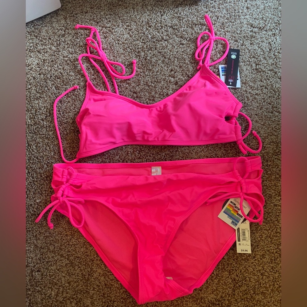 NWT hot pink swimsuit bikini L / XL